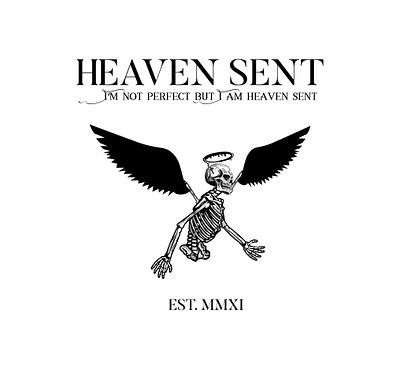Heaven Sent Skull logo for T-shirt design graphic design illustration logo vector