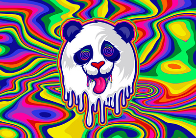 Crazy Panda graphic design illustration logo panda vector