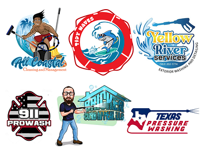 Cleaning logos 1 design graphic design illustration logo vector