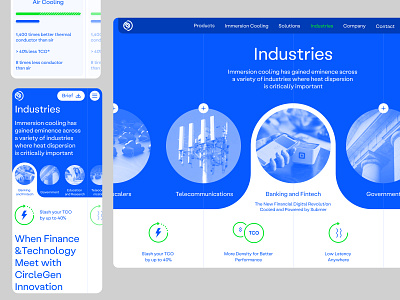 Circle Industries blockchain cooling creative crypto data graphic design immersion industries landing mobile web web design