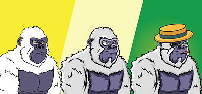 White Gorilla NFT design graphic design illustration logo vector