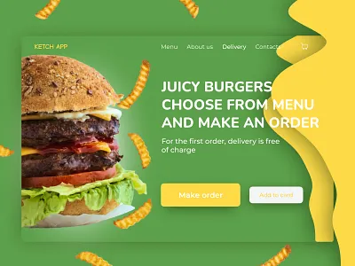 Concept burger delivery design ui ux webdesing