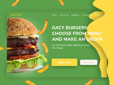 Concept burger delivery design ui ux webdesing