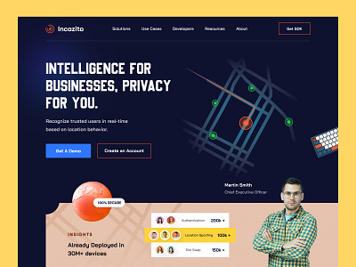 Business Intelligence software landing page ai ar artificial intelligence augmented reality business intelligence business management data data analytics ecommerce fintech landing page location tracker machine learning robot saas software landing page technology vr web design website design