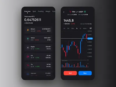 Crypto wallet app app design bitcoin black crypto design finance interface mobile ui ux wallet