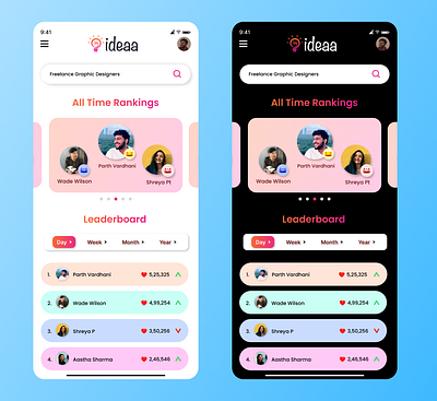 Daily UI 019 - Design Leaderboard Screen app design creativity dailyui design illustration leaderboard leaderboard design leaderboard screen design ranking ui uichallenge userexperience userinterface