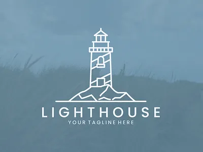lighthouse logo presentation art beacon graphic design lighthouse line logo ocean sea tower