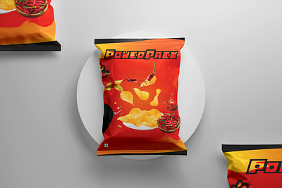 PowerPack ( snacks package design mock-up ) branding design graphic design illustration