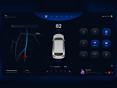 Electric Cars Dashboard Design Concept dashboard dashboard design design electric car electric car dashboard iot product technology tesla ui uiux web design