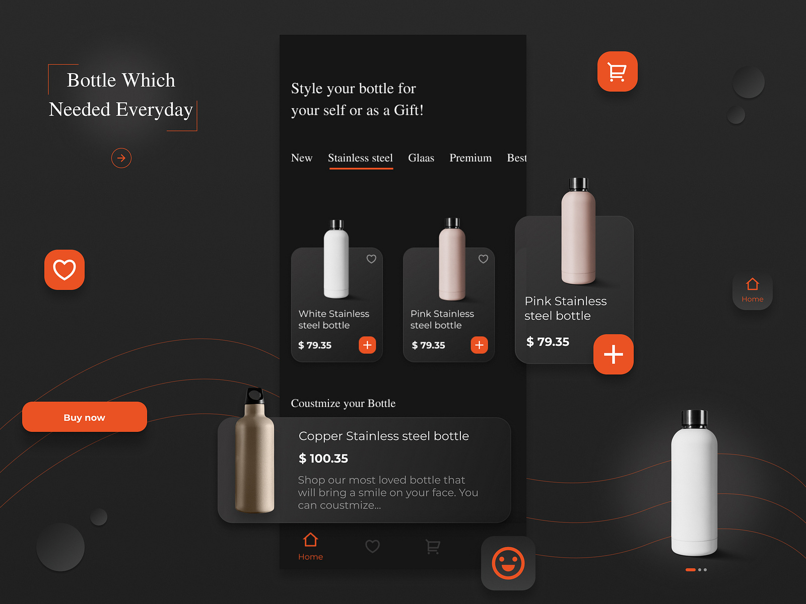 Bottle App Design by Pixenite Pvt. Ltd. on Dribbble