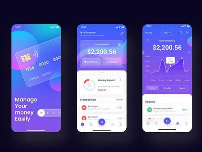 Finance Wallet Mobile App ui
