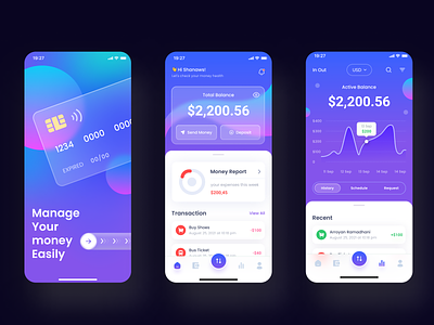 Finance Wallet Mobile App ui
