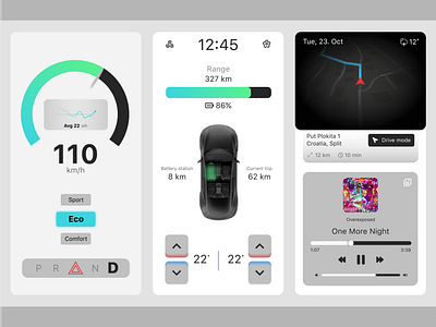 Electric Vehicle UI car car concept car infotainment car ui electric vehicle electric vehicle infotainment ev ev ui infotainment