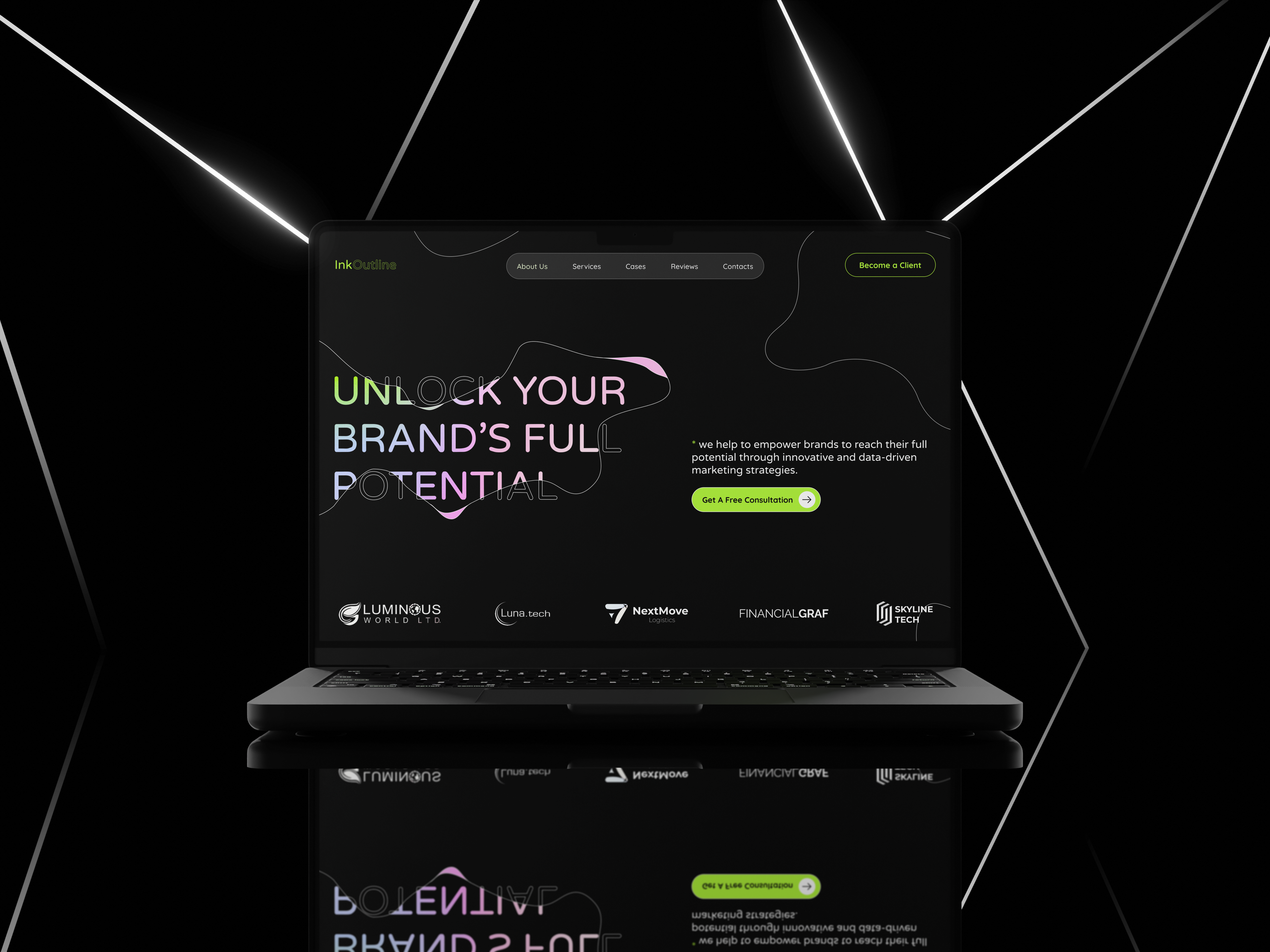 WEB design for Marketing Agency agency dark design design ui ux web design