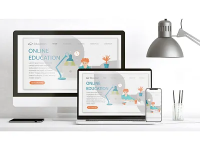 Mockup home page Web site of online training profession manageme art artwork branding computer design desk graphic design illustration mocap online study ui ux