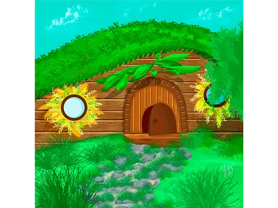 ⭐Casual art - hobbit house⭐ 2dartist design graphic design illustration ui