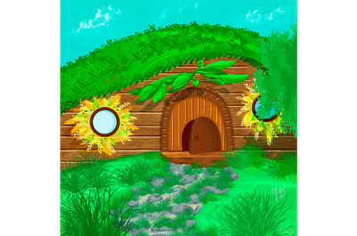 ⭐Casual art - hobbit house⭐ 2dartist design graphic design illustration ui