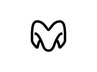 Minimalist Ram Logo letter m letter m logo m logo ram ram head ram logo