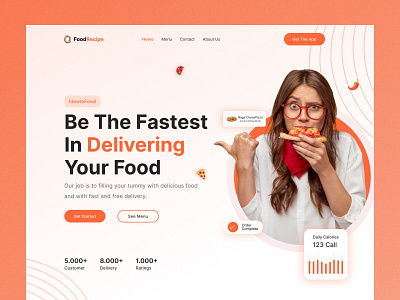 Delivery Food animation branding illustration landing page ui visual design web design website design