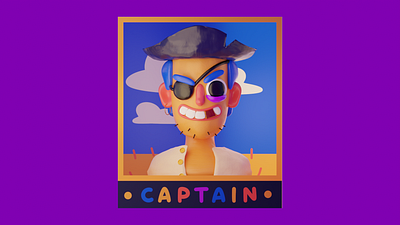Hi! I'm Captain Mattia! 3d blender illustration metaverse pirate