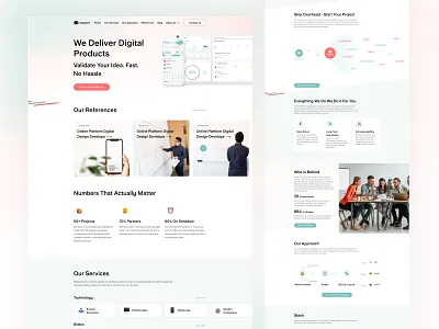 Voypost clean design digital landing page responsive ui ux web web design website