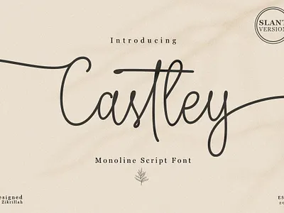 Castley branding calligraphy font casual chic font classy font cute font elegant font graphic design handwritten font illustration lettering font logo font lovely font monoline font script font signature font wedding font