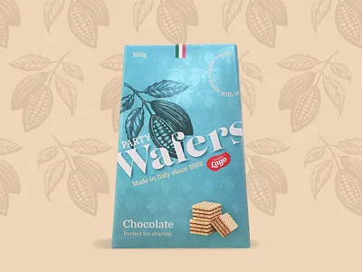 Wafers packaging branding chocolate confectionery dieline food packaging packaging design wafers