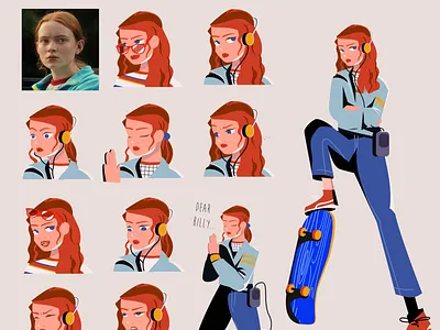Stranger Things - Max 2d animation character design illustration max netflix skate skateboard stranger sugar blood things vans vector