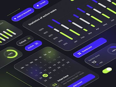 Concept of elements for admin platform admin desktop hr neon platform system