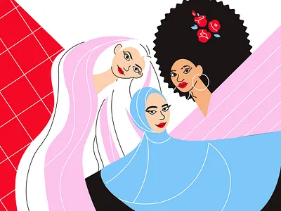 International women's community adobe illustration