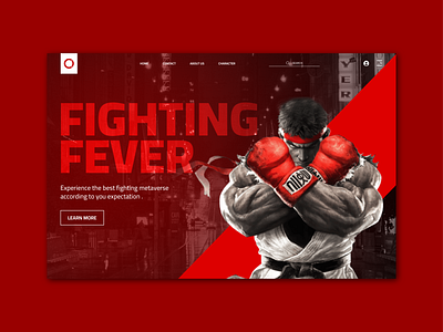 Fighting Character Landing page Design branding creative design design fighter graphic design illustration landing page typography ui ux vector website