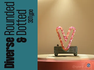 Diverse Letter V 3d 3d artist 3dfont 3dillustration 3dtype 3dtypo design gore std type type design typography