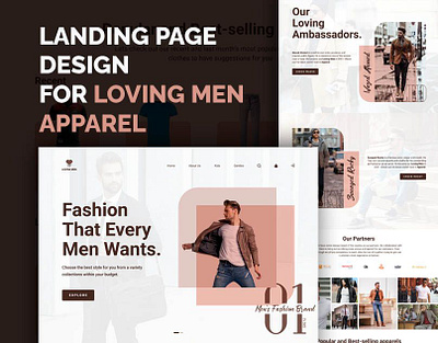 Clothing Website Landing Page Design branding clothing creative design design fashion graphic design illustration landing page logo typography ui ux vector website