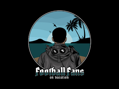 Football Fans On Vacation branding casual design football graphic design hooligan illustration logo tifosi ultras vacation vector