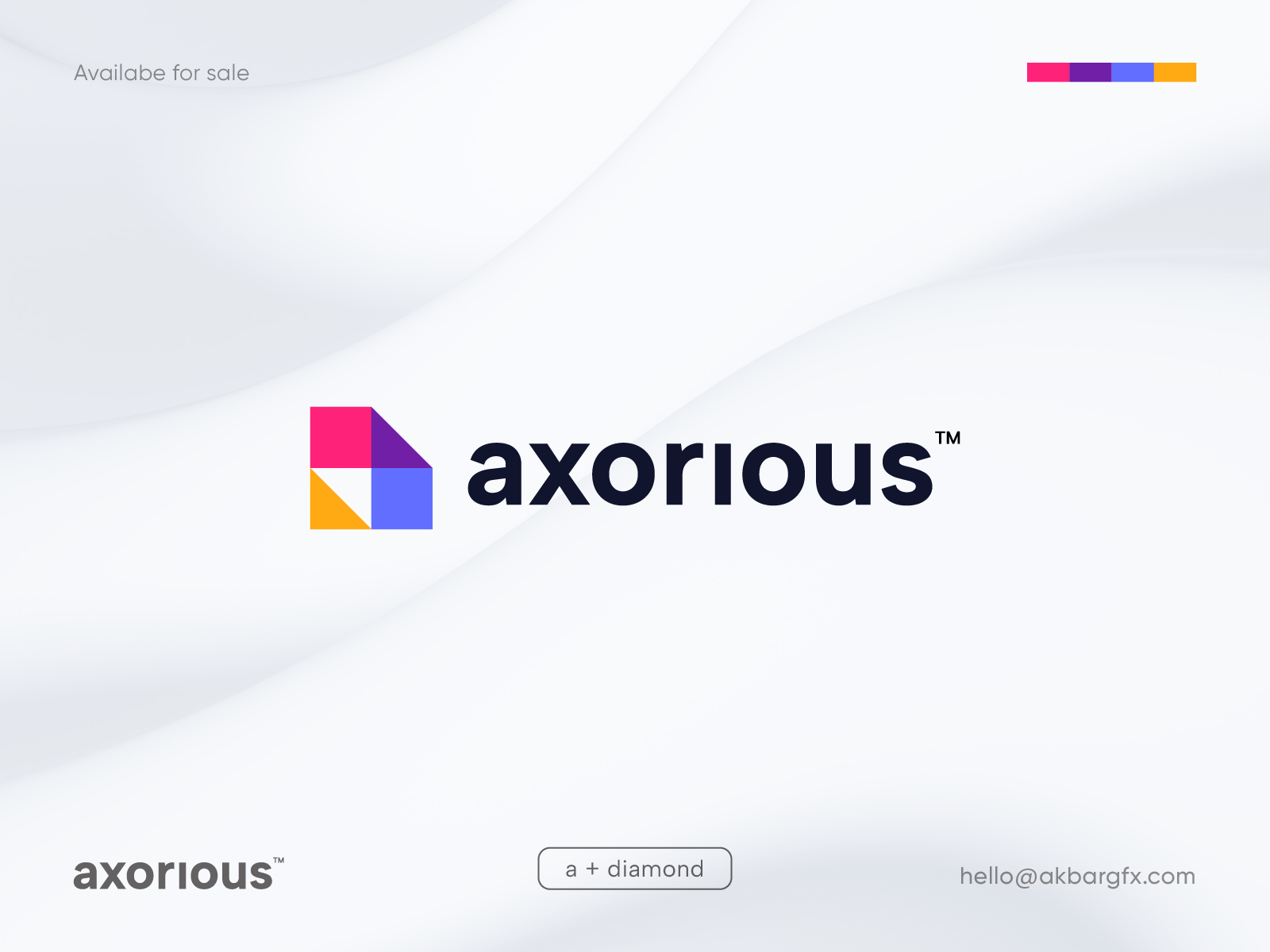 Axorious | Iconic Abstract Letter Mark Logo a letter logo a lettermark abstract logo brand design brand identity branding clean logo colorful logo conceptual logo creative logo flat logo iconic logo letter mark logo logo design logo inspiration luxurious logo minimal logo minimalist logo modern logo startup logo