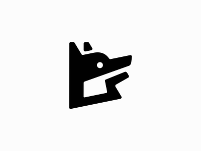 Geometric Dog Logo branding canine design dog geometric identity illustration k9 logo mark mascot minimalist negative space puppy simple sports symbol vector vet wolf