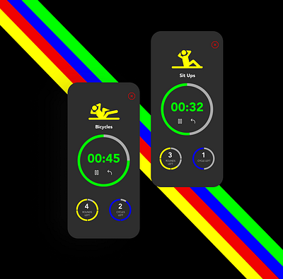 DailyUI Day 14 - Countdown Timer countdown countdowntimer dailyui design exercise fitness fitnesstracker hitt timer tracker ui workout