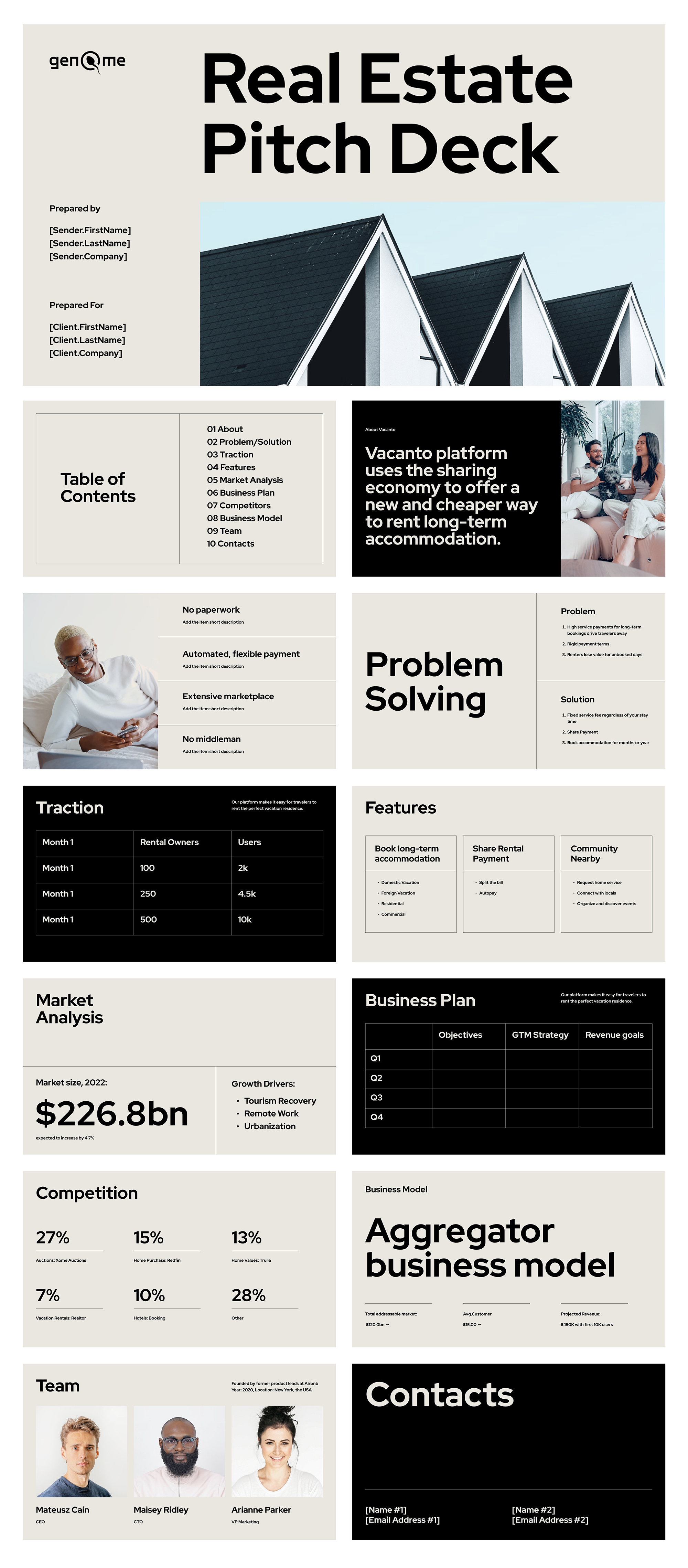 Real Estate Pitch Deck presentation clean keynote modern powerpoint presentation real estate slides