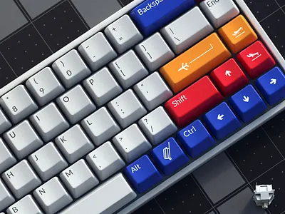 Retro United Airlines Keycaps 3d cinema4d desktop keyboard keycaps redshift