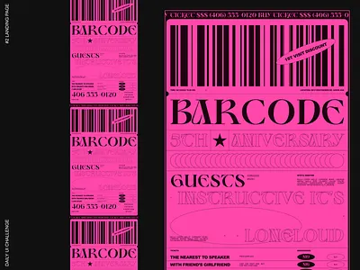 Daily UI #3 Landing page brutalist daily ui daily ui 3 dailyui event pink wagon