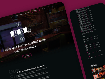 The 515 Bar Webflow Web Design cms cocktail bar dark ui ux uxui web web design web development webdesign webflow website