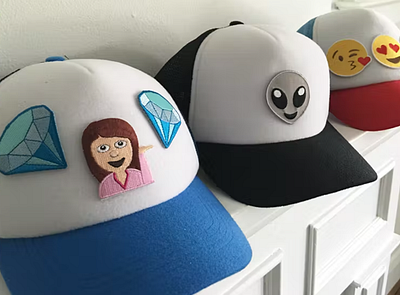 Hatjoy Interchangeable Patch Hats design embroidery emoji patch