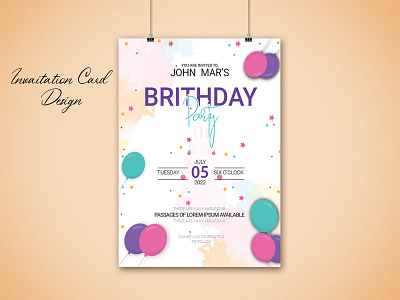 Birthday Party Invitation Card Design anniversary birthday birthday party card celebration graphic design invitation invitation card invite party invitation wedding wedding invitation