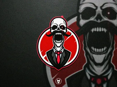Overtime is Over black branding dead depressed design esports graphic design halloween illustration logo mascot logo over people scream skeleton skull suit tired tuxedo vector