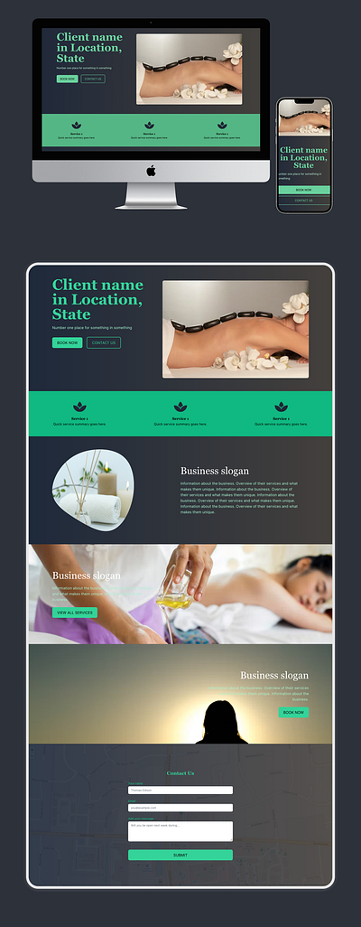 Massage Business Template design email template web design