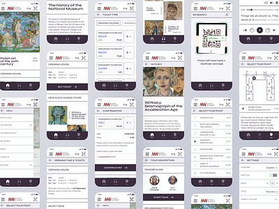 Audio tour guide app app design audio guide calendar figma gallery inclusive design mobile app museum ticket uiux