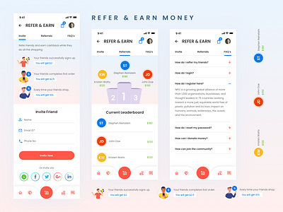 Refer & Earn app branding design ui ux