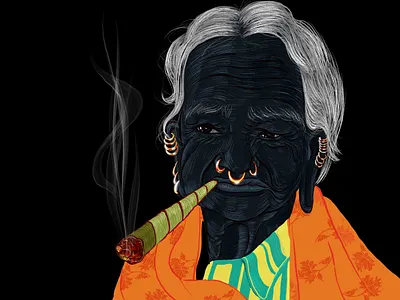 Tribal Portrait-1 bold design digitalart graphic design illustration procreate