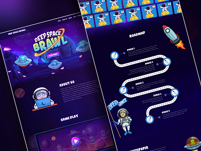 Deep Space Brawl - NFT Website animation branding figma graphic illustrator nft prototype top ux ui designer ui designer