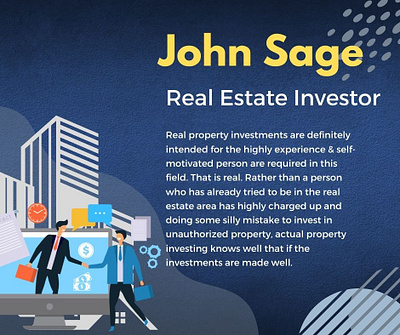 John Sage is highly experienced real estate businessman businessman development john sage property investor real estate service